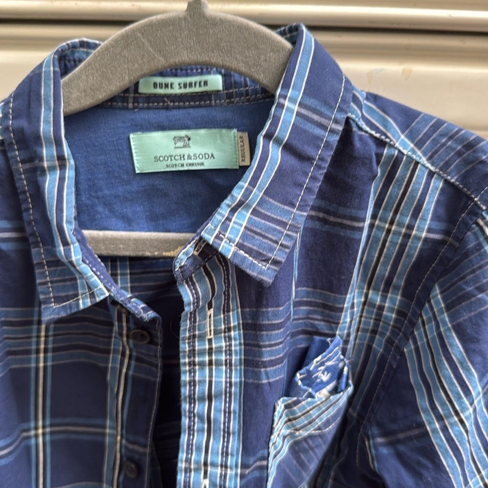 Boys plaid scotch and soda button down size boys 6